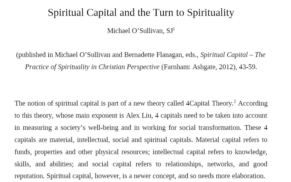 About Spiritual Capital and 4Capital by Alex Liu